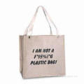 Jute Tote Shopping Bag, Measures 31.5 x 30 x 15cm, Various Sizes and Designs are Available
